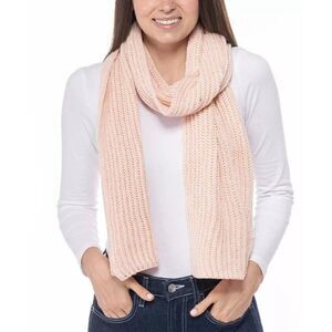 Style & Co Women's Solid Shine Ribbed Scarf, Blush